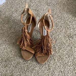 Tan Fringe Steve Madden Heels